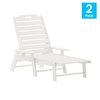 Flash Furniture White Adjustable Chaise Lounger with Cupholder, 2PK 2-LE-HMP-2017-414-WT-GG